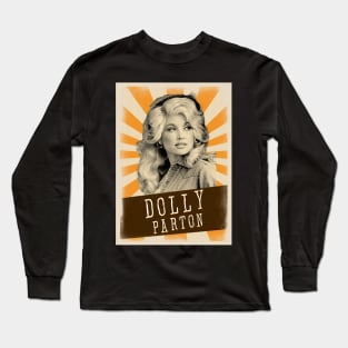 Vintage Aesthetic Dolly Parton 1970s Long Sleeve T-Shirt